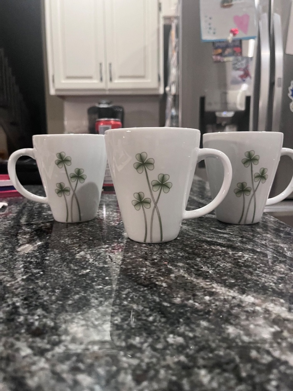 Marcus Notley Ireland Shamrock Porcelain Tea Set - 4pc Creamer Sugar Mugs +1 mug - Picture 5 of 11